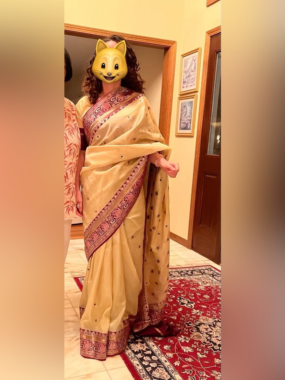 Traditional Yellow and Purple Women's Saree - Elegant Ethnic Wear